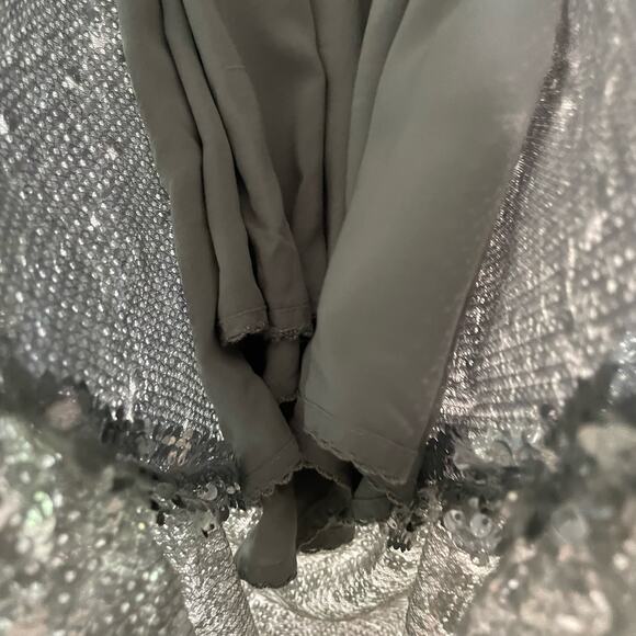 Anthropologie Silver Sequin Midi Dress - Picture 9 of 10